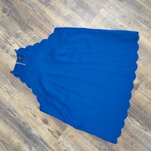 Royal Blue Scallop Blouse